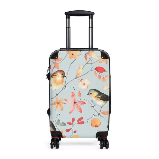 Birds & Blossoms Carry-On Suitcase — Floral Bird Pattern Travel Luggage