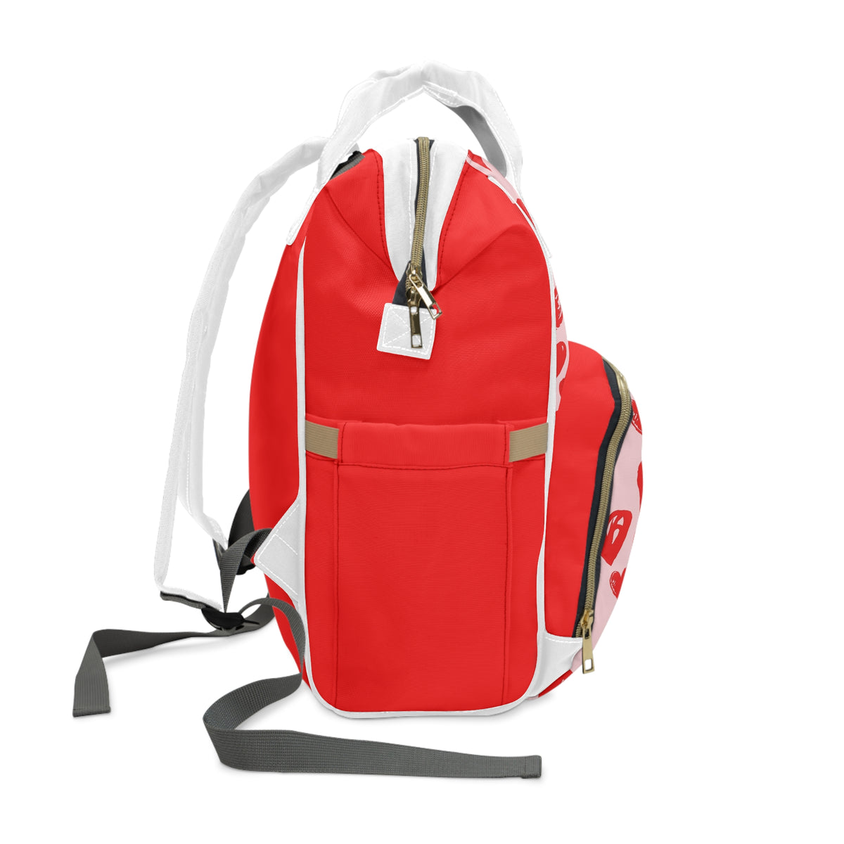 Heart Pattern Diaper Backpack – Multifunctional Baby Bag for Parents