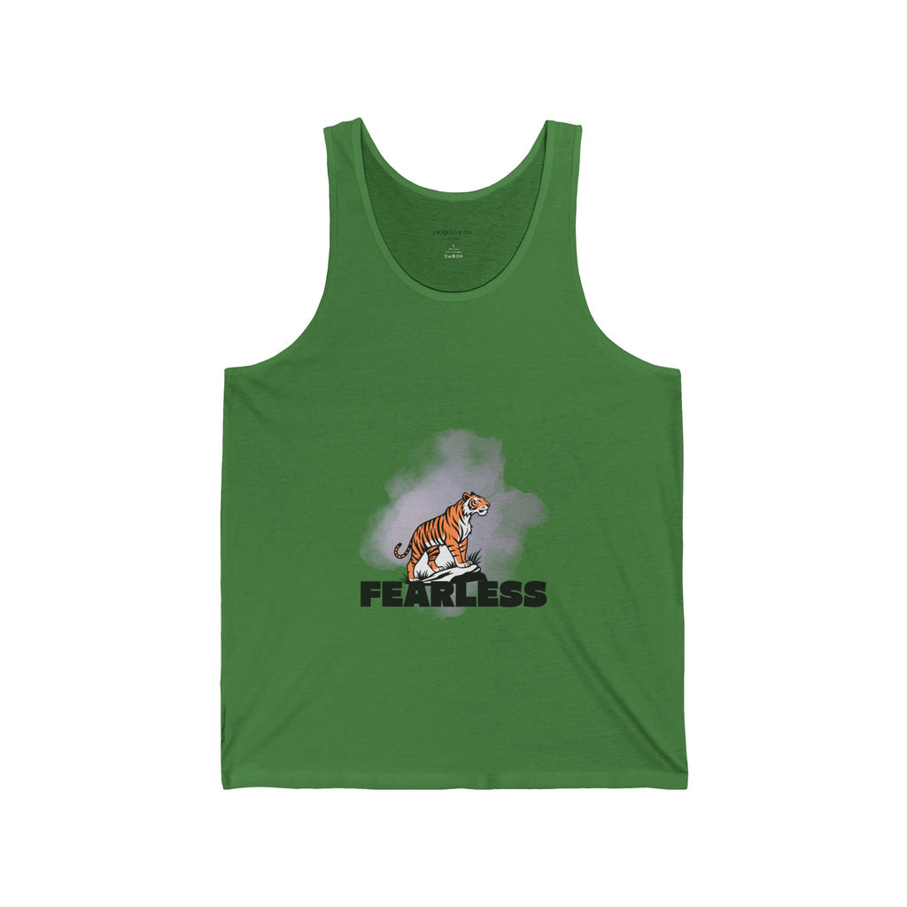 Fearless Tiger Tank Top — Bold Graphic Motivational Workout Tee