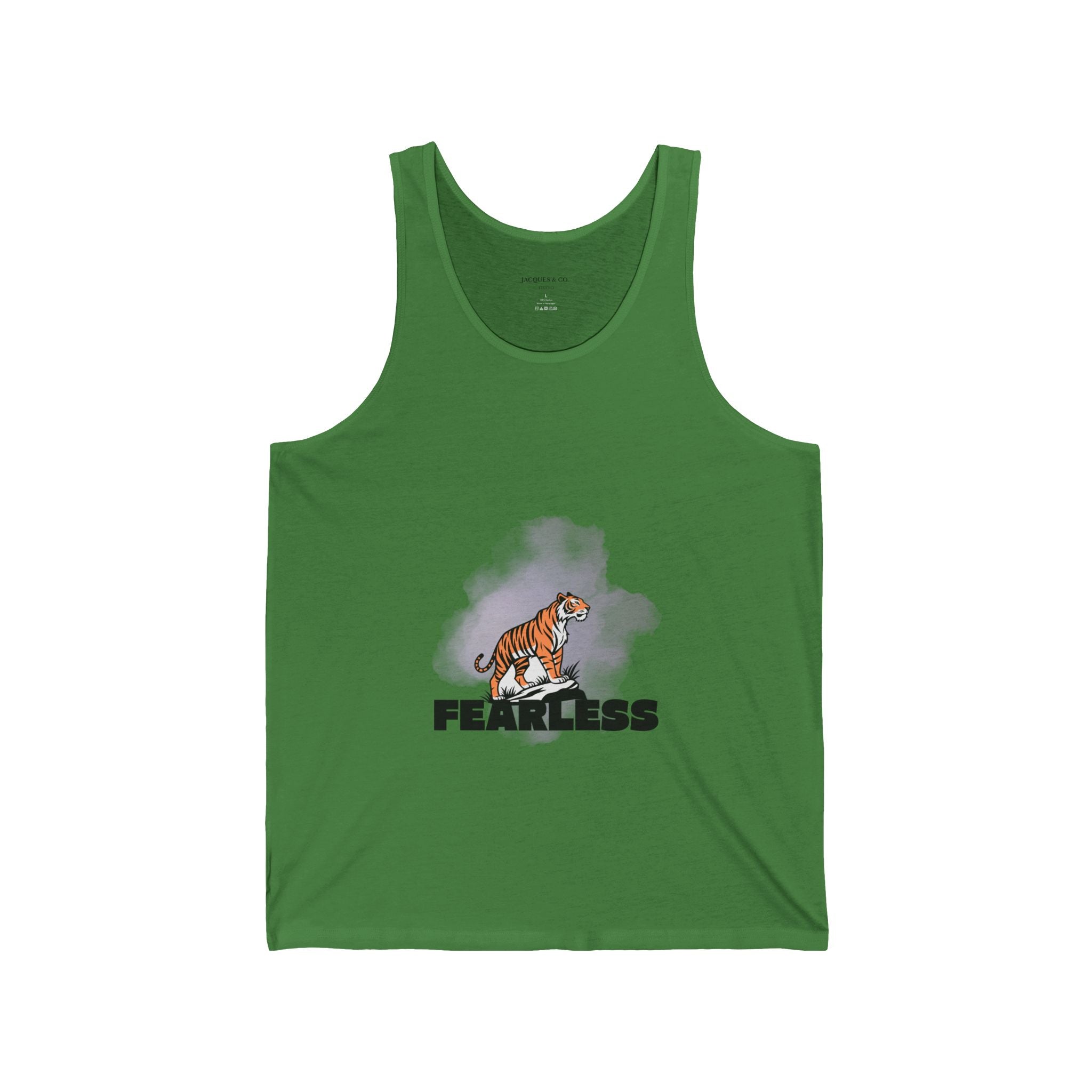 Fearless Tiger Tank Top — Bold Graphic Motivational Workout Tee