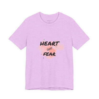 Heart Over Fear T‑Shirt — Inspirational Pink Watercolor Graphic Tee