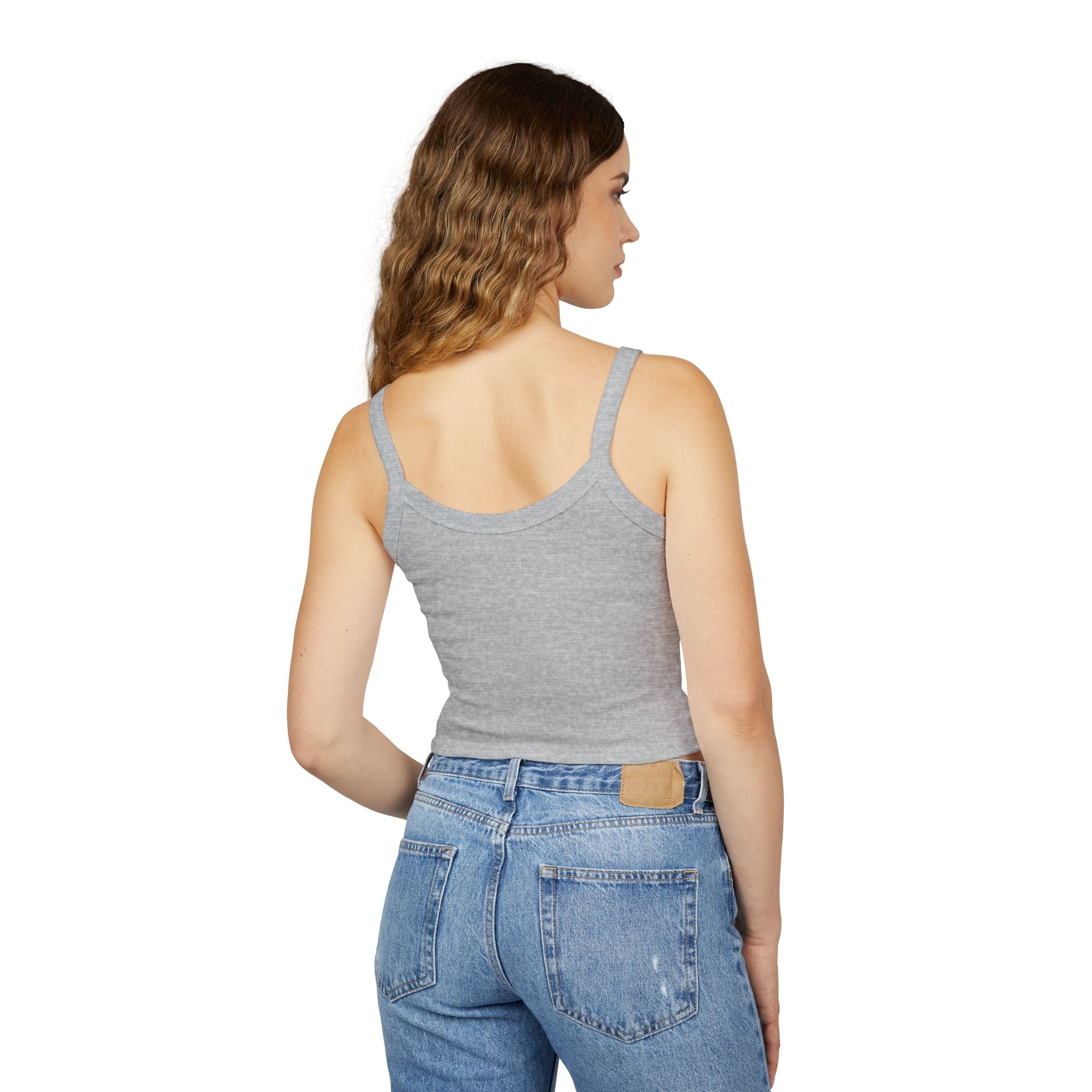 Sly Bunny Crop Tank Top – Cute Heart Bunny Graphic Spaghetti Strap