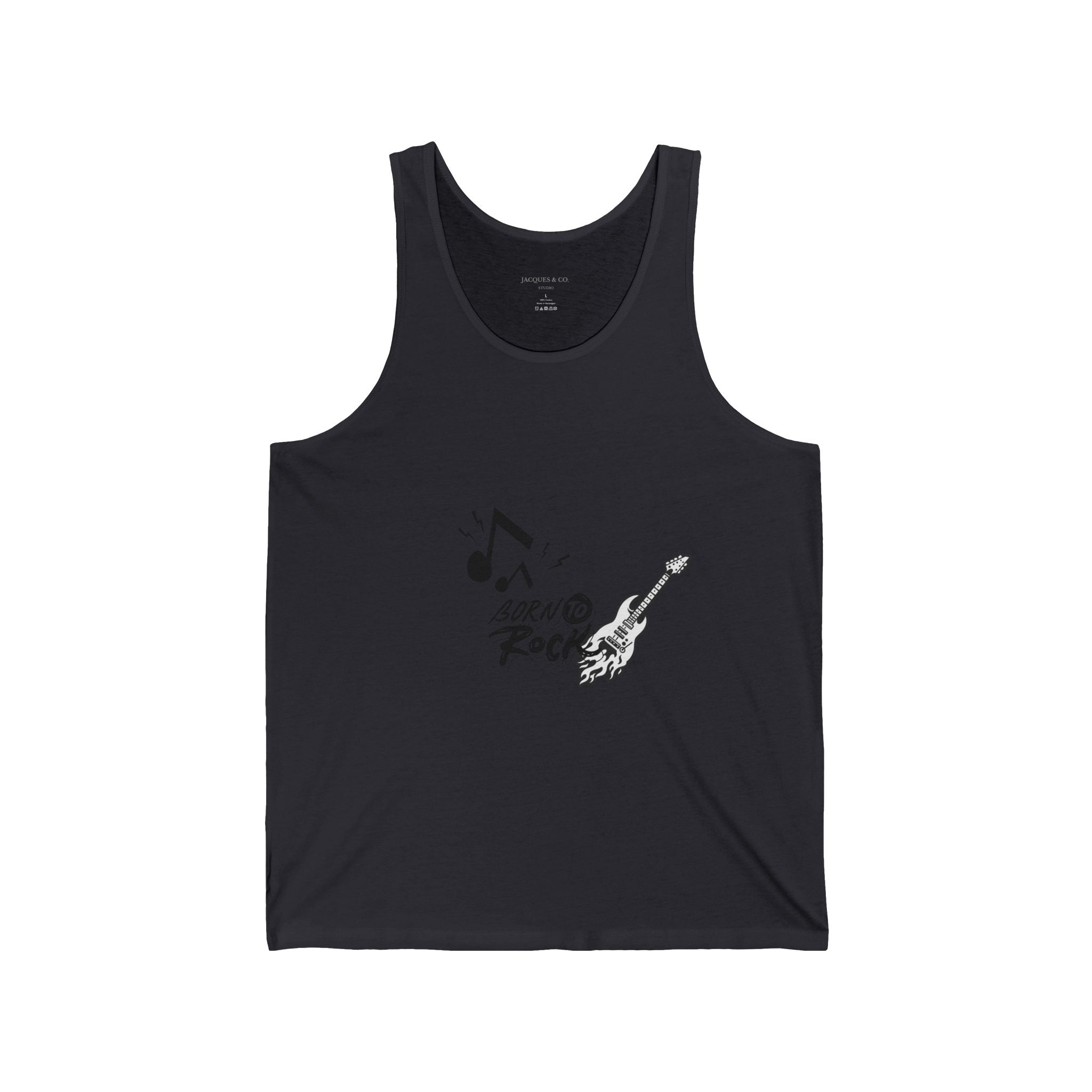 Rock 'n' Roll Guitar Tank Top — 'Born to Rock' Music Notes Graphic