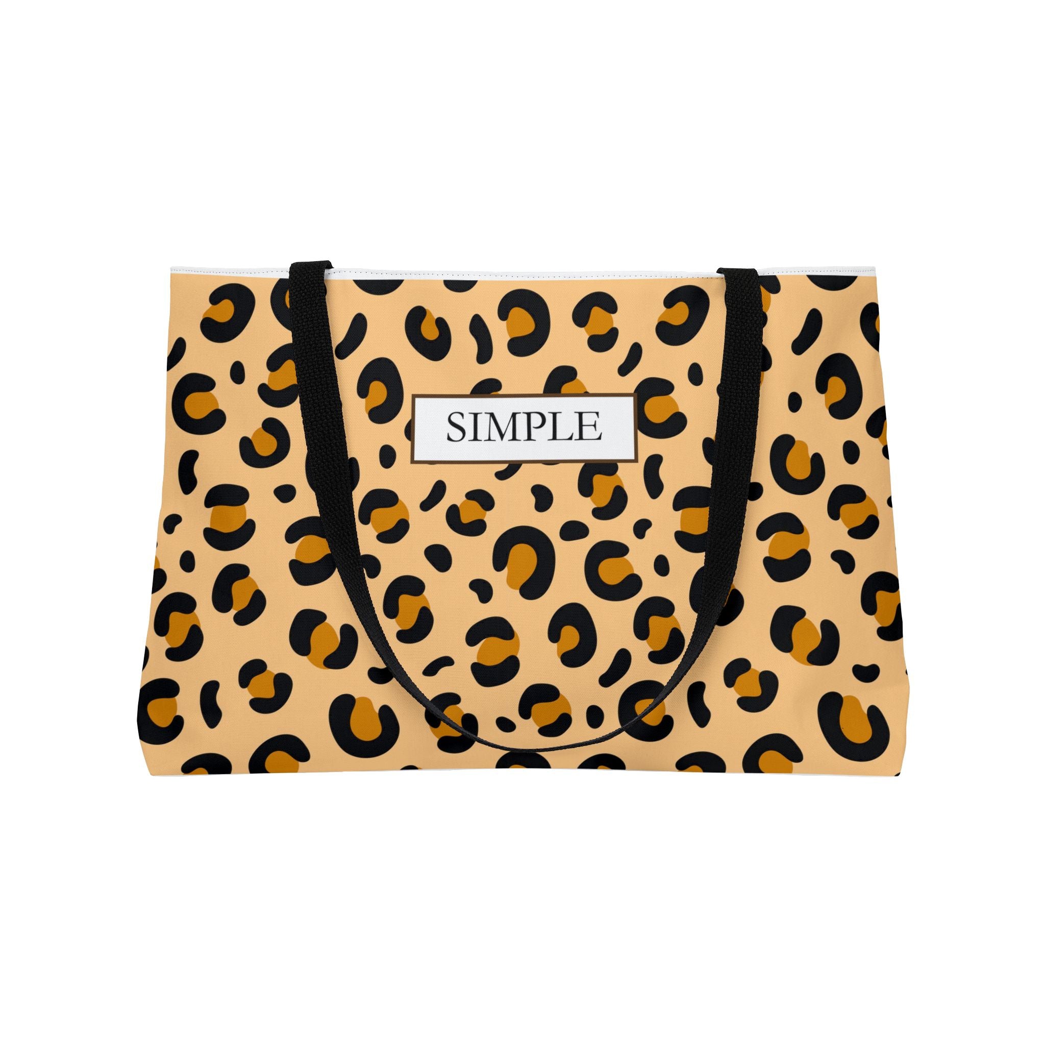Leopard Print Weekender Tote Bag — "SIMPLE" Label Travel Beach Bag