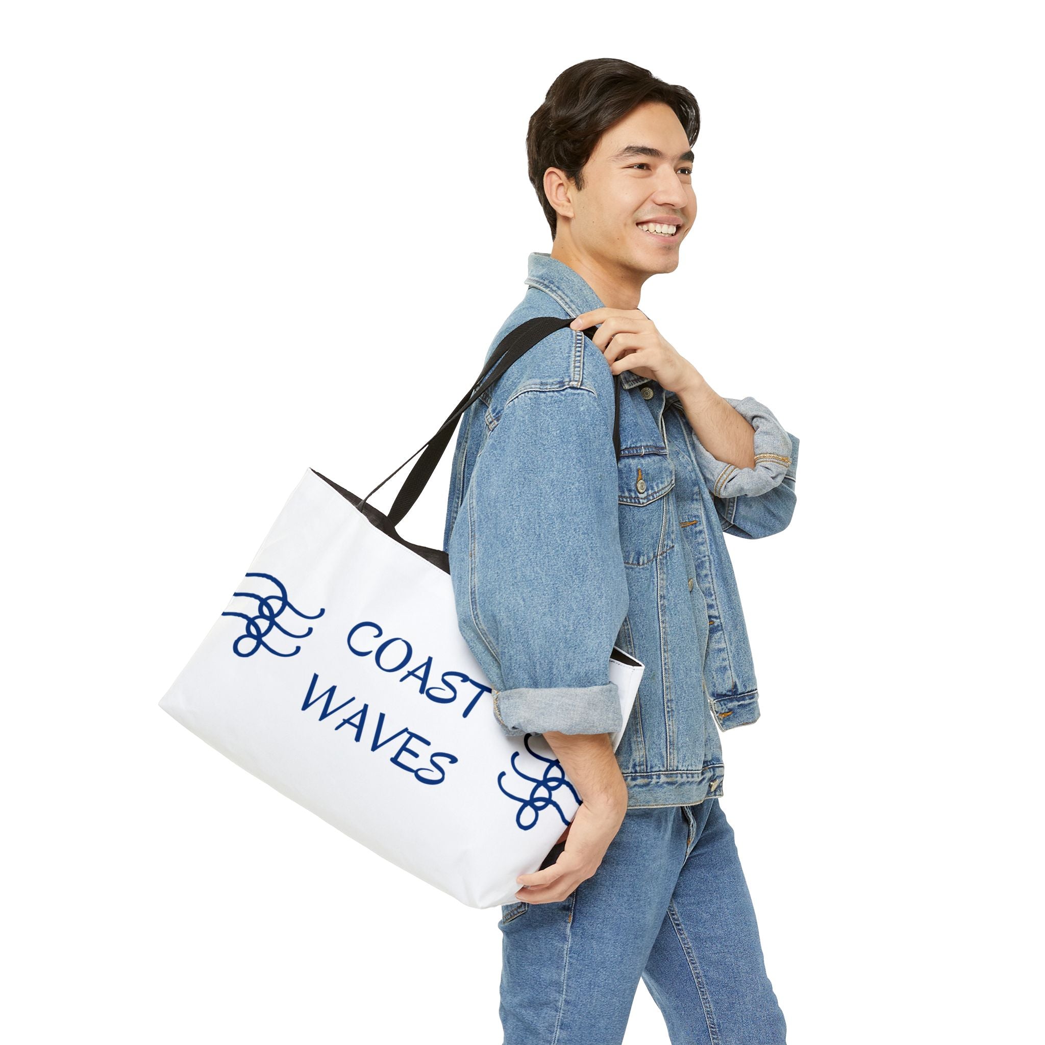 Coast Waves Weekender Tote Bag — Coastal Beach Canvas Travel Tote