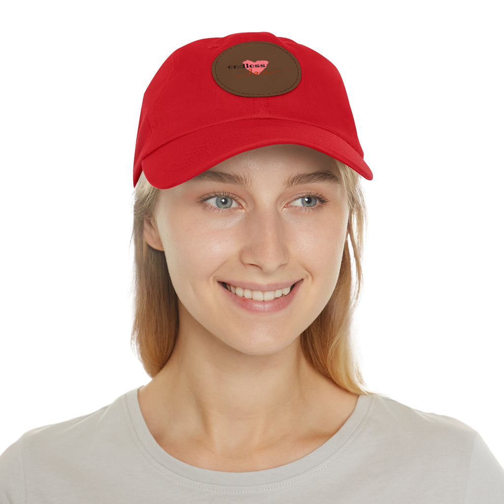Leather Patch Dad Hat — Heartbeat 'endless' Design