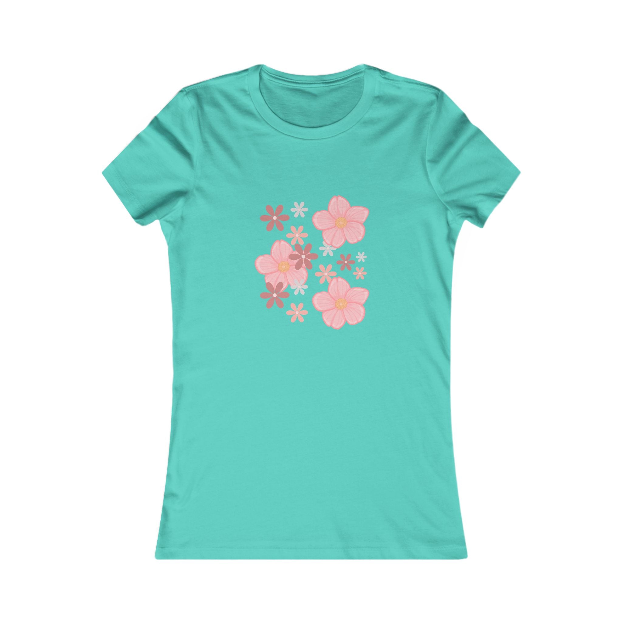 Floral Cluster Tee — Pink Blossoms Women's Graphic T-Shirt