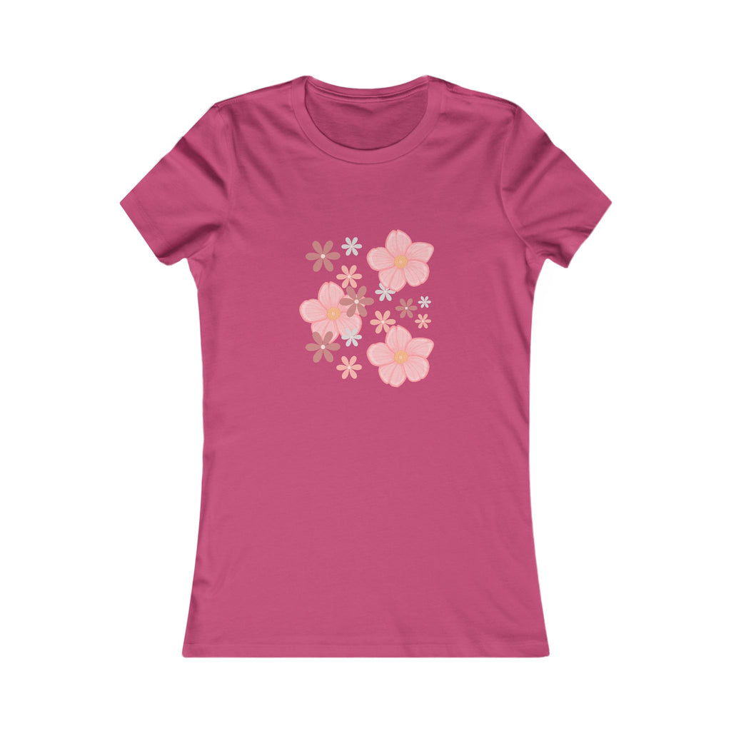 Floral Cluster Tee — Pink Blossoms Women's Graphic T-Shirt