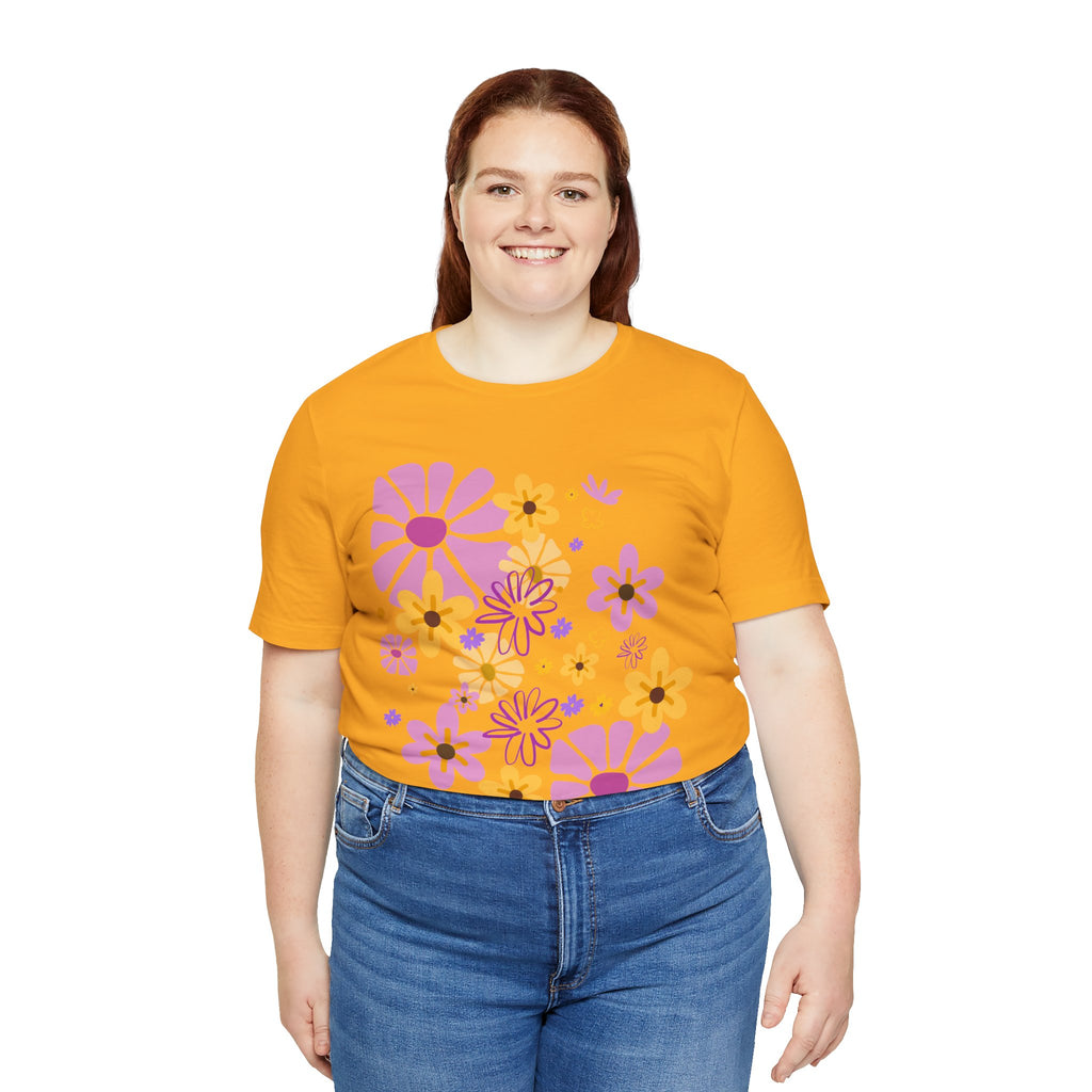 Comfortable T-shirt "Coeur Bloom" Flower Print