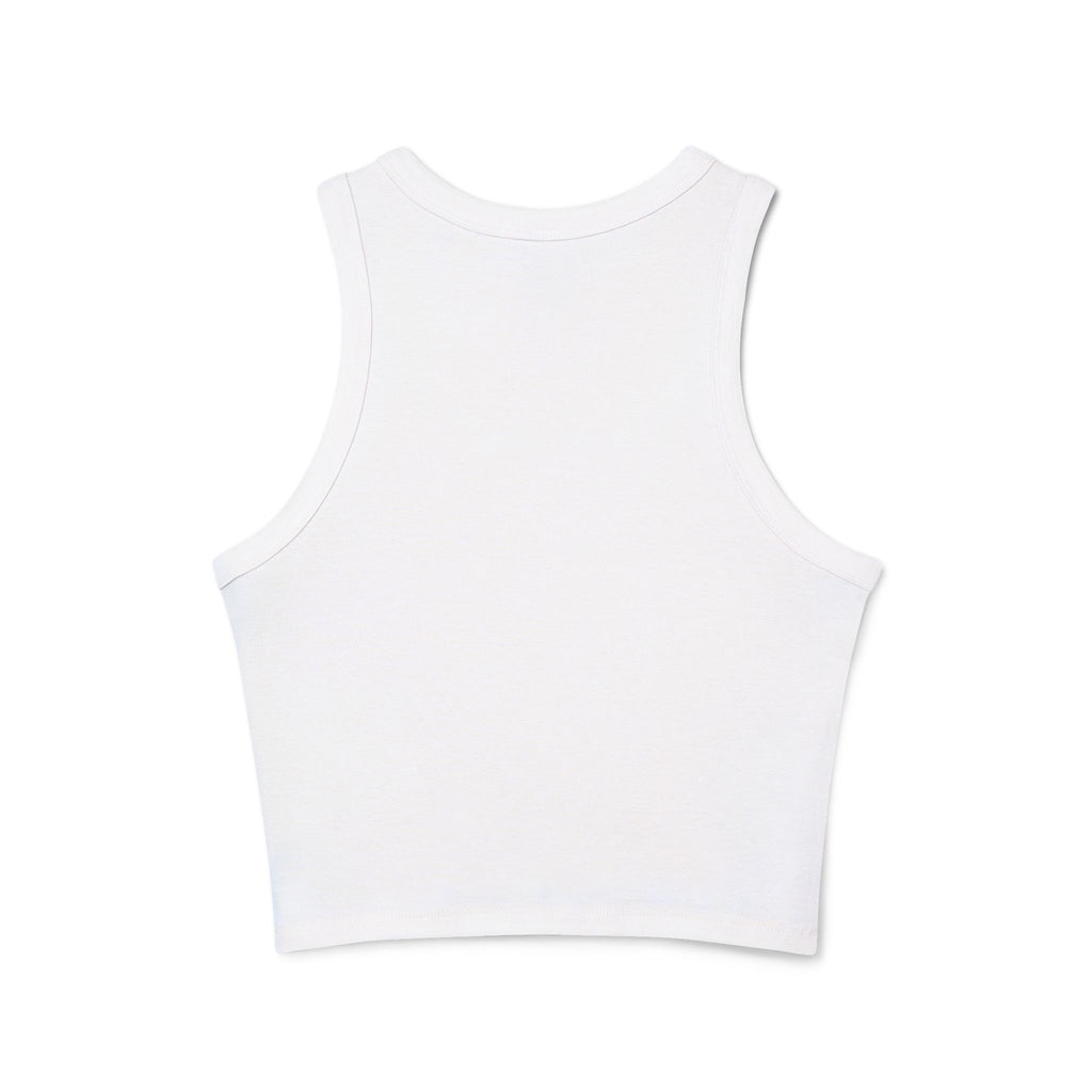 Smiley Flower Crop Tank — Cute Floral Smiley Graphic Racerback Tank