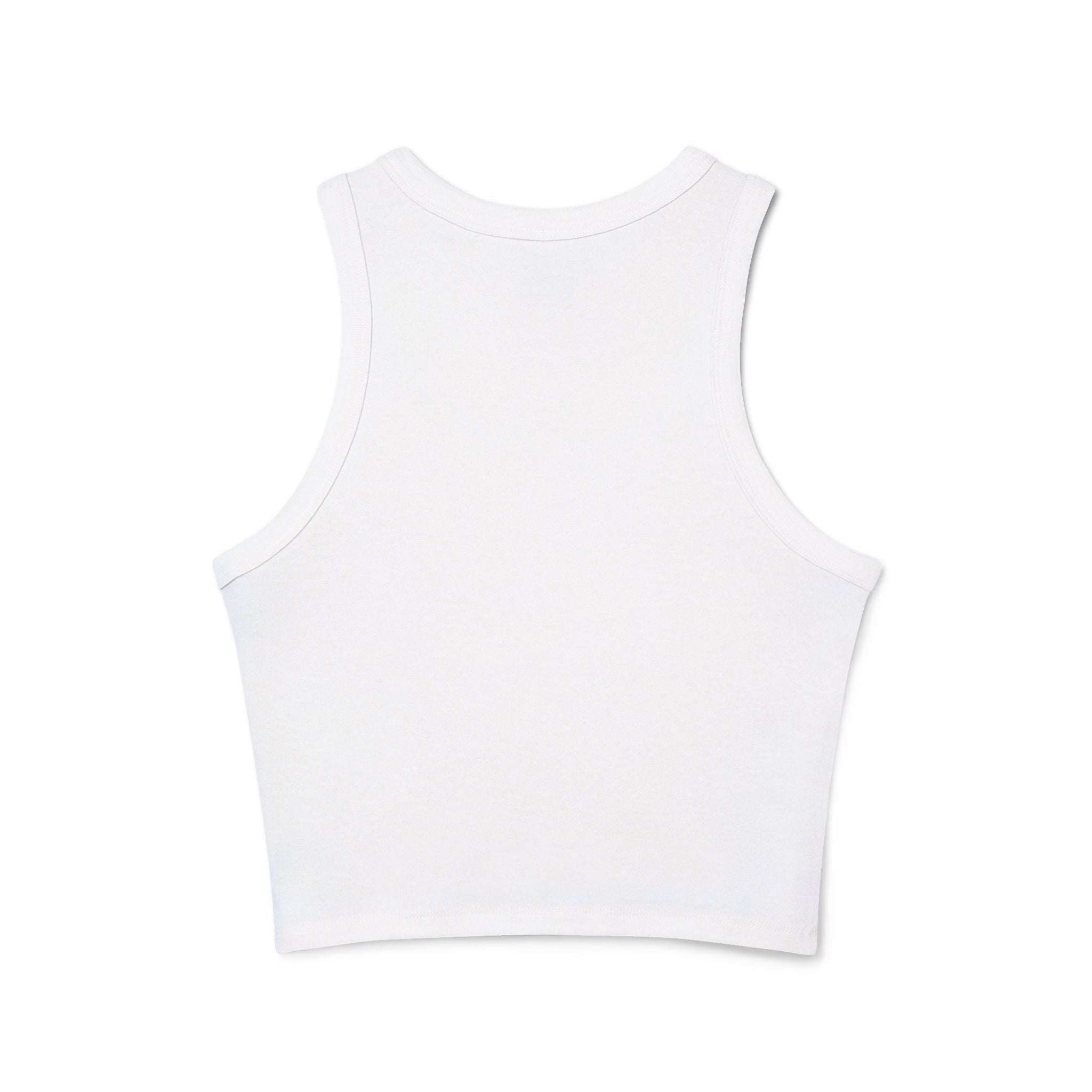 Smiley Flower Crop Tank — Cute Floral Smiley Graphic Racerback Tank