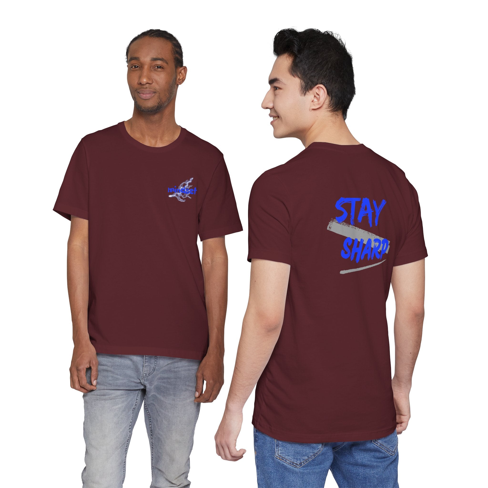 Stay Sharp Graphic Tee — "Stay Sharp" Back Print & Mindset Chest Design