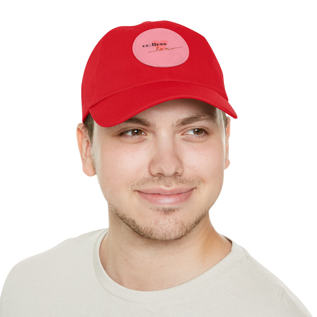 Leather Patch Dad Hat — Heartbeat 'endless' Design