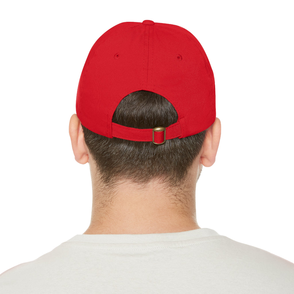 Courage Leather Patch Dad Hat — Inspirational Embroidered Whale Design