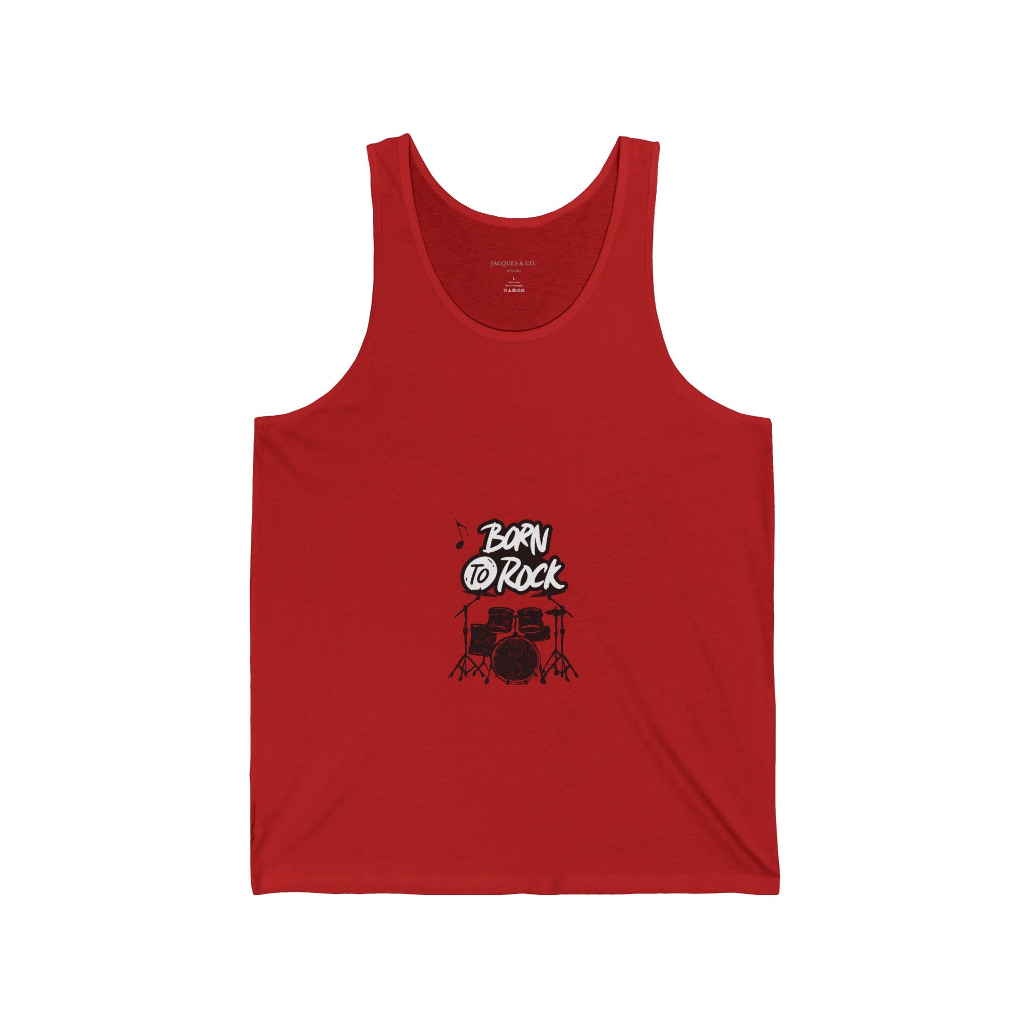 Born to Rock Drum Set Tank Top — Graphic Music Lover Tee