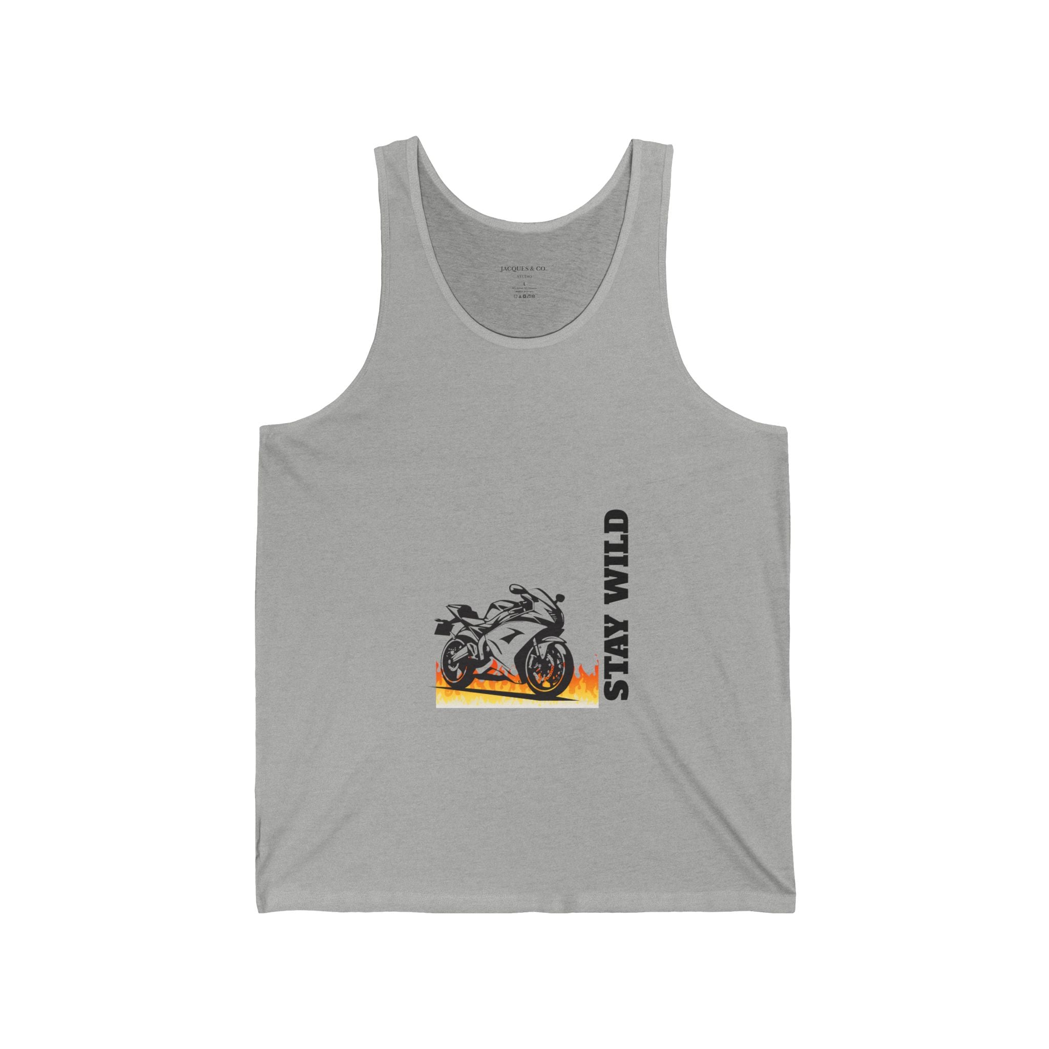 Motorcycle 'Stay Wild' Tank Top — Biker Graphic Jersey Tank