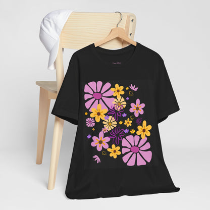 Comfortable T-shirt "Coeur Bloom" Flower Print