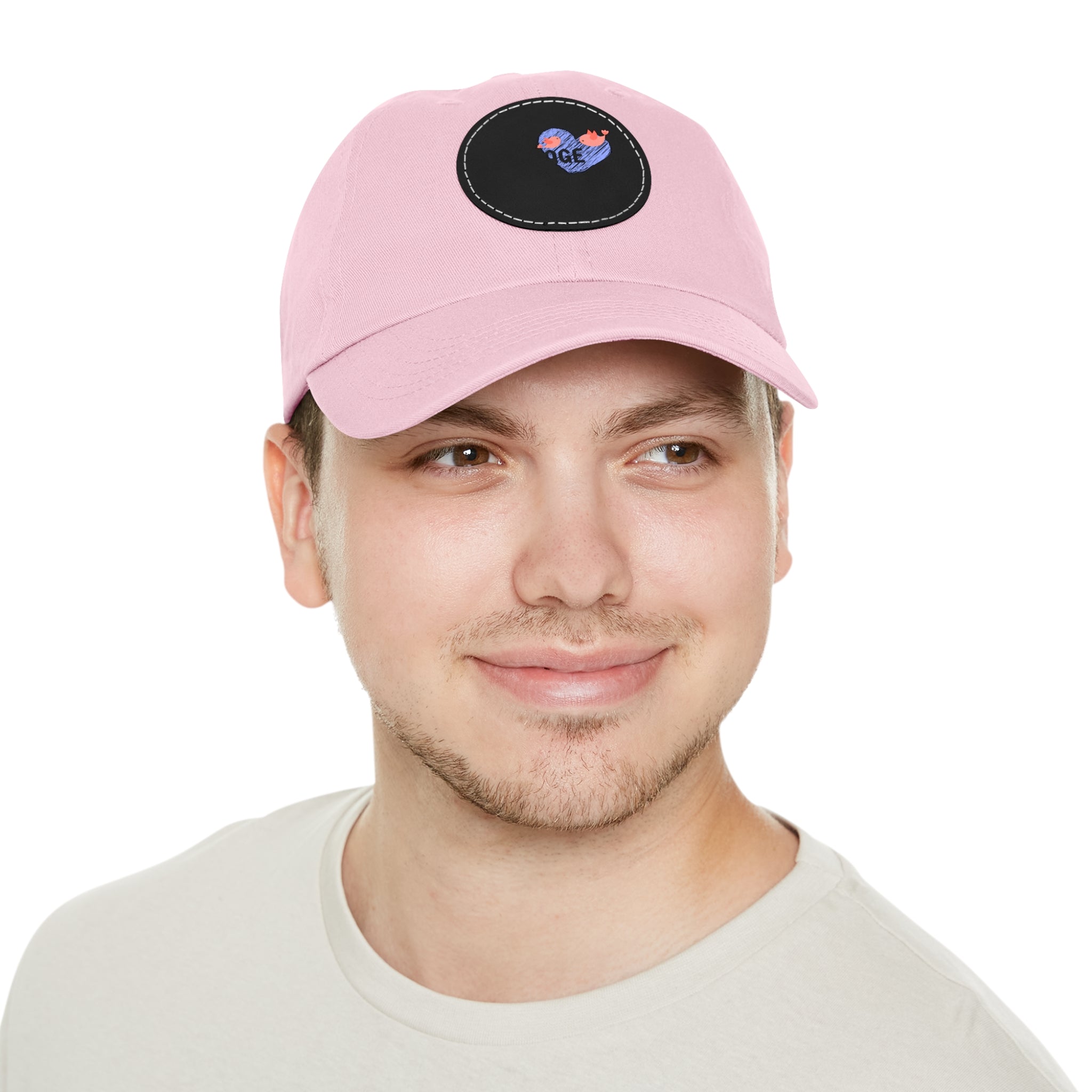 Courage Leather Patch Dad Hat — Inspirational Embroidered Whale Design