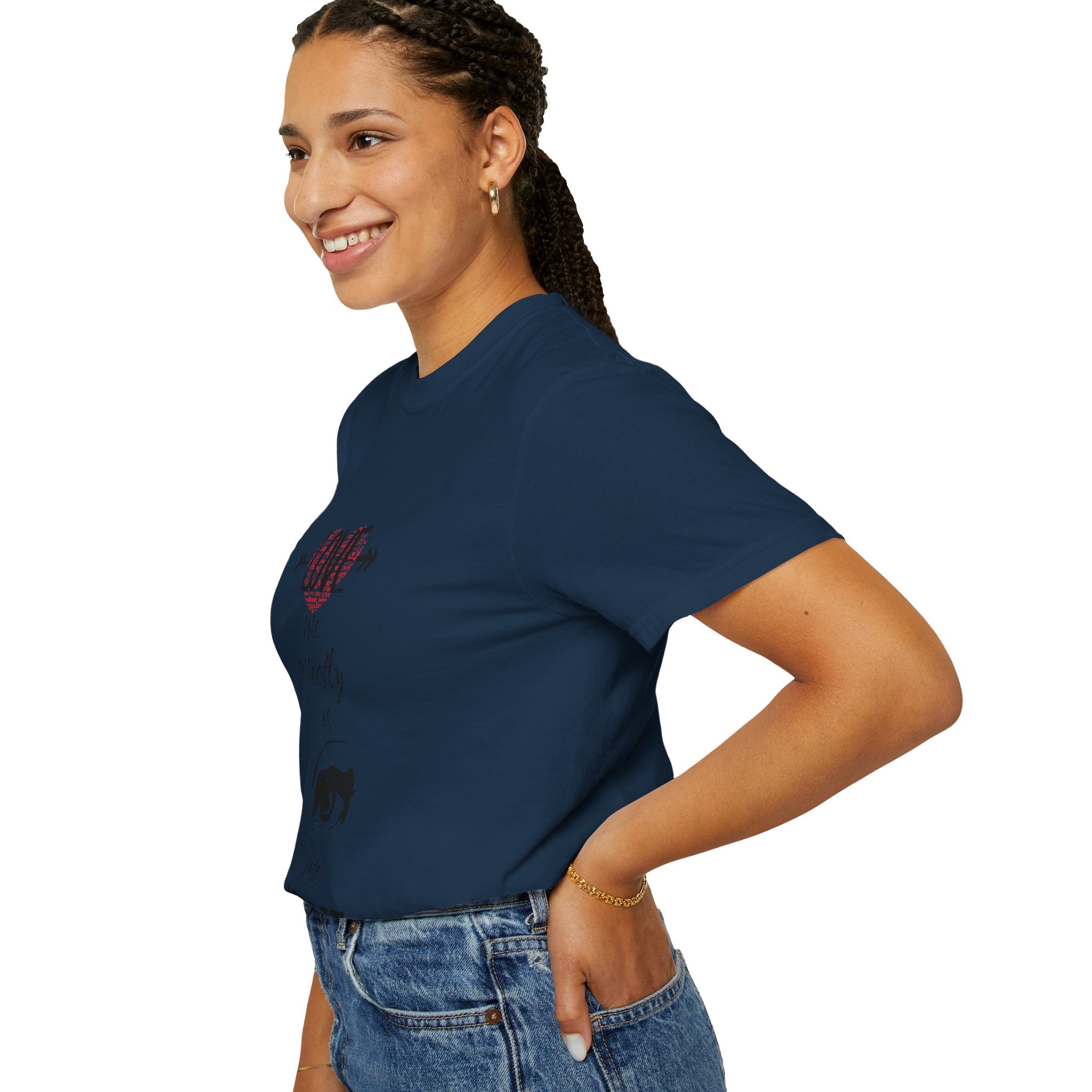 T-Shirt — "Love Me Correctly or Me Leave" Graphic Tee (Eye Illustration)