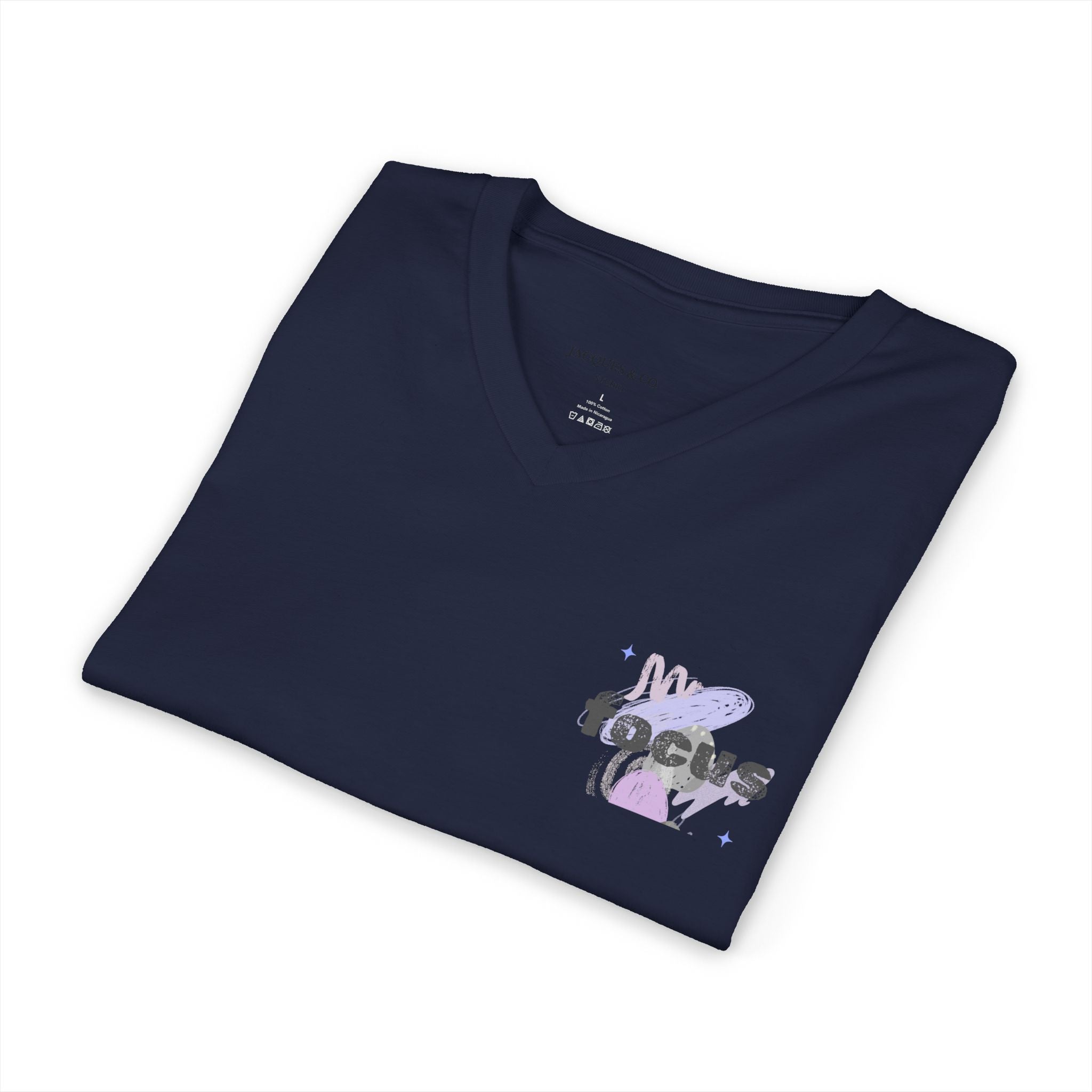Keep It Simple V-Neck Tee — Minimalist Motivational Graphic T-Shirt