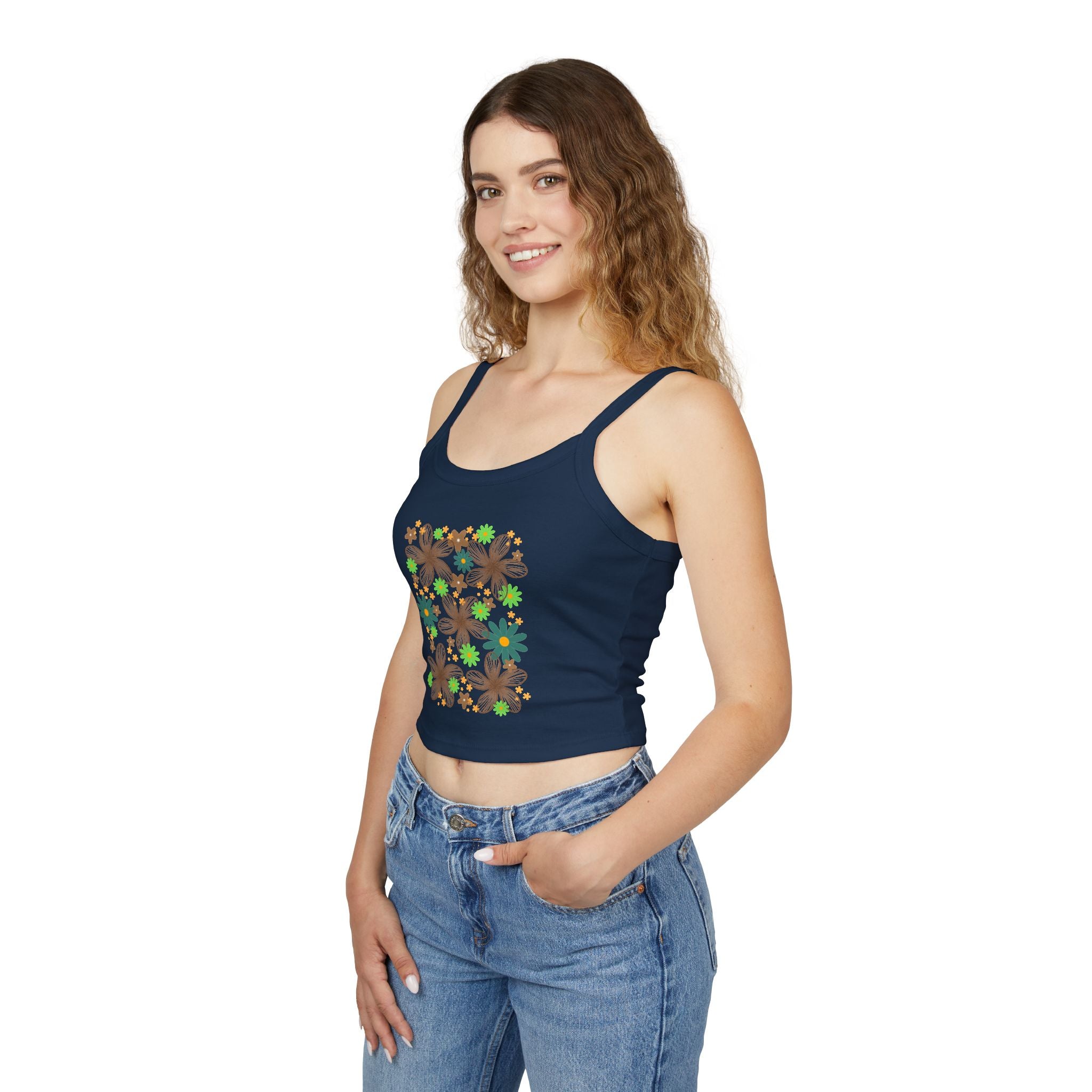 Floral Retro Garden Crop Tank