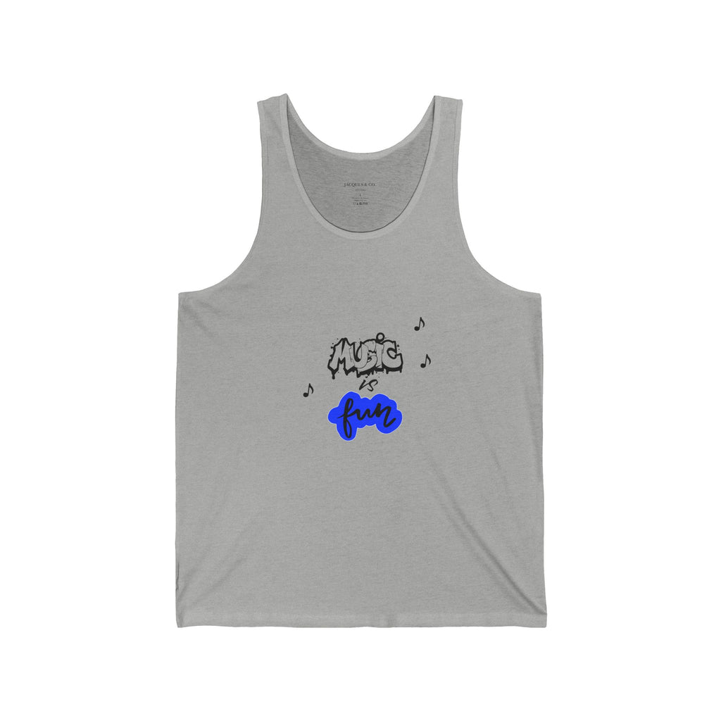 Music Is Fun Tank Top — Playful Music Note Graphic Summer Tank