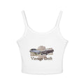 Vintage Drift Tank Top - Retro Classic Car Graphic Spaghetti Strap Crop
