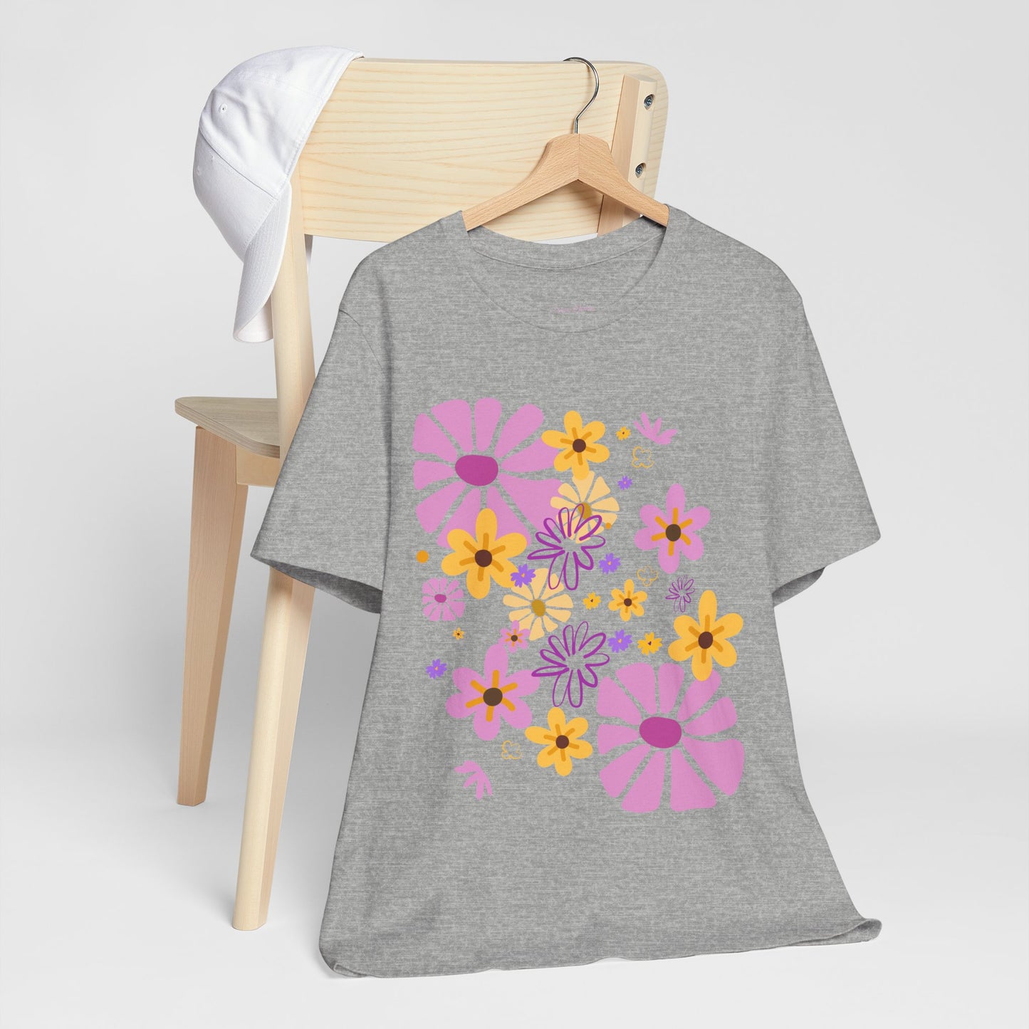 Comfortable T-shirt "Coeur Bloom" Flower Print