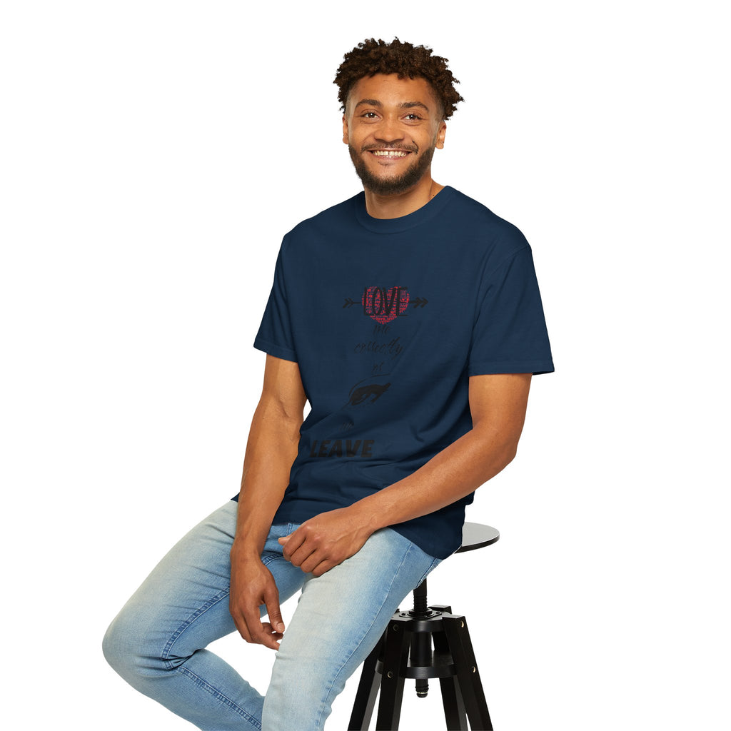 T-Shirt — "Love Me Correctly or Me Leave" Graphic Tee (Eye Illustration)