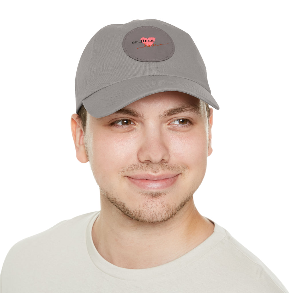 Leather Patch Dad Hat — Heartbeat 'endless' Design