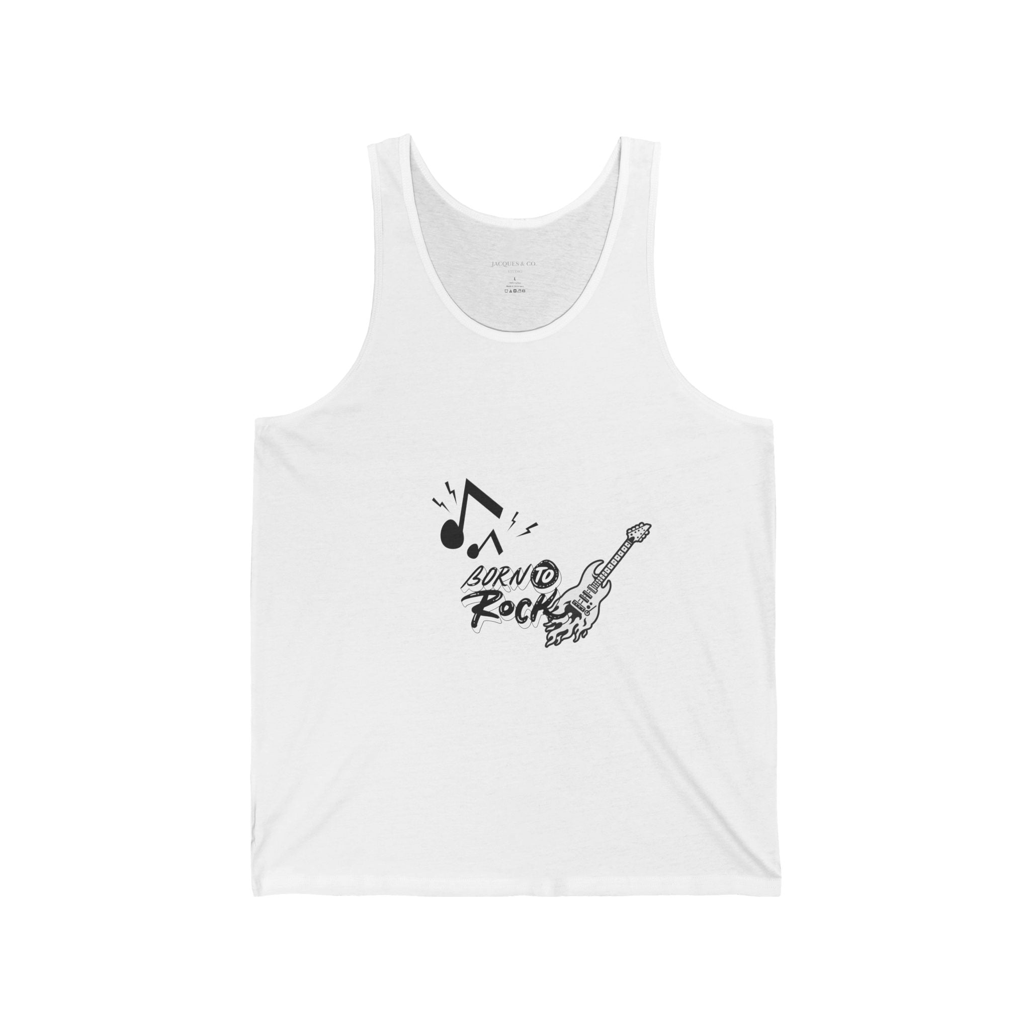 Rock 'n' Roll Guitar Tank Top — 'Born to Rock' Music Notes Graphic