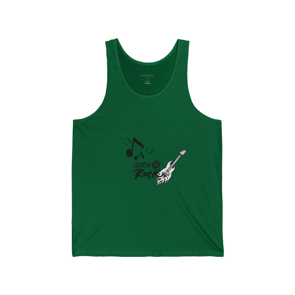 Rock 'n' Roll Guitar Tank Top — 'Born to Rock' Music Notes Graphic