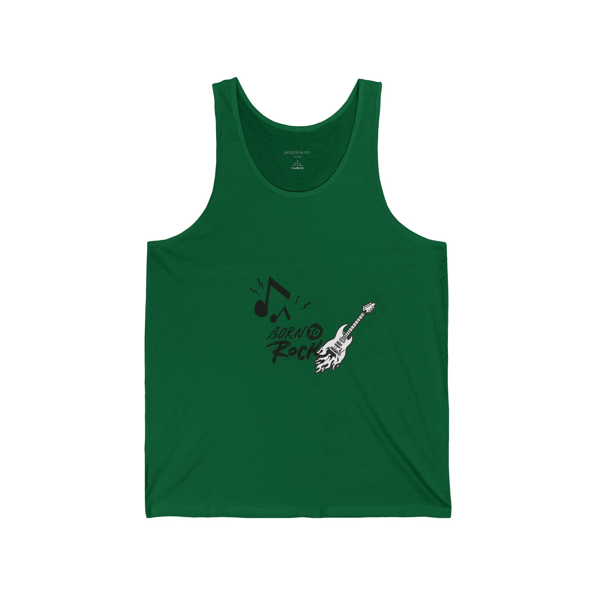 Rock 'n' Roll Guitar Tank Top — 'Born to Rock' Music Notes Graphic