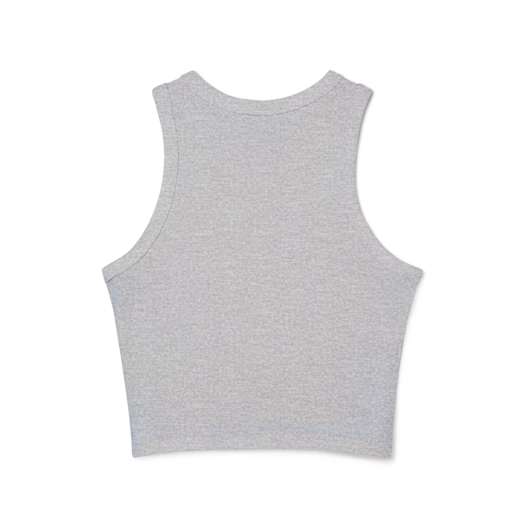 Smiley Flower Crop Tank — Cute Floral Smiley Graphic Racerback Tank