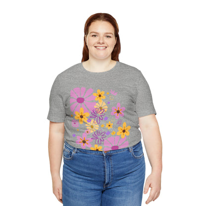 Comfortable T-shirt "Coeur Bloom" Flower Print
