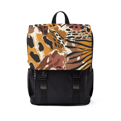 Leopard Print Casual Backpack — Chic Safari Shoulder Bag