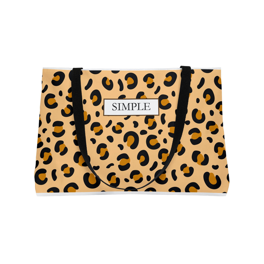 Leopard Print Weekender Tote Bag — "SIMPLE" Label Travel Beach Bag