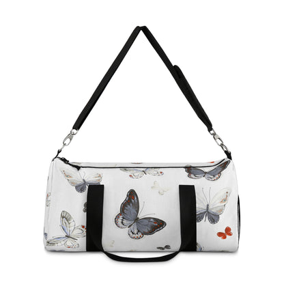 Butterfly Print Duffel Bag — Lightweight Travel & Gym Bag with Watercolor Butterflies