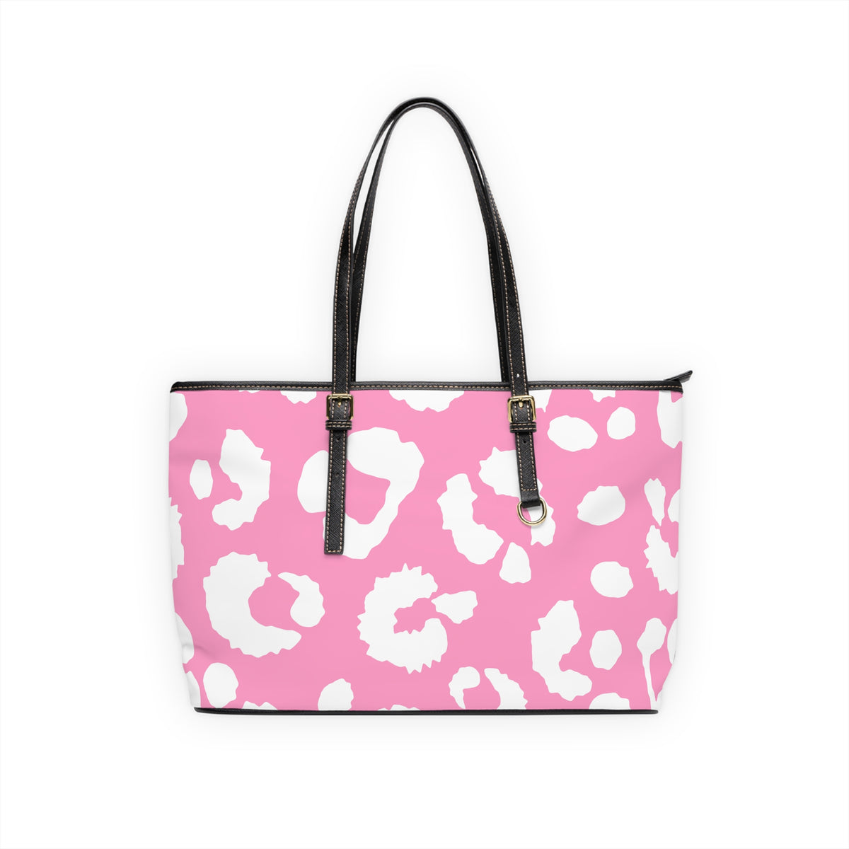 Pink Leopard Print PU Shoulder Bag — Chic Animal Print Tote