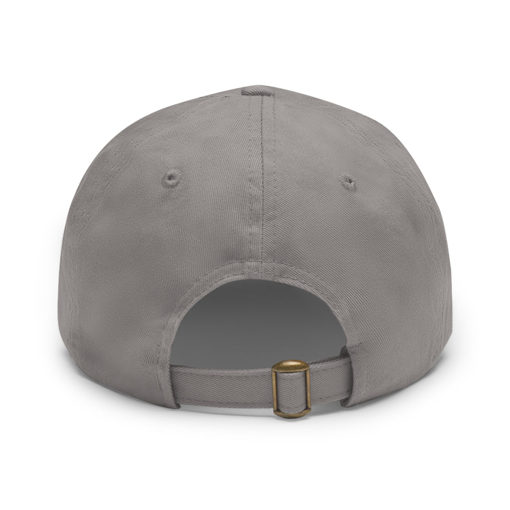 Courage Leather Patch Dad Hat — Inspirational Embroidered Whale Design