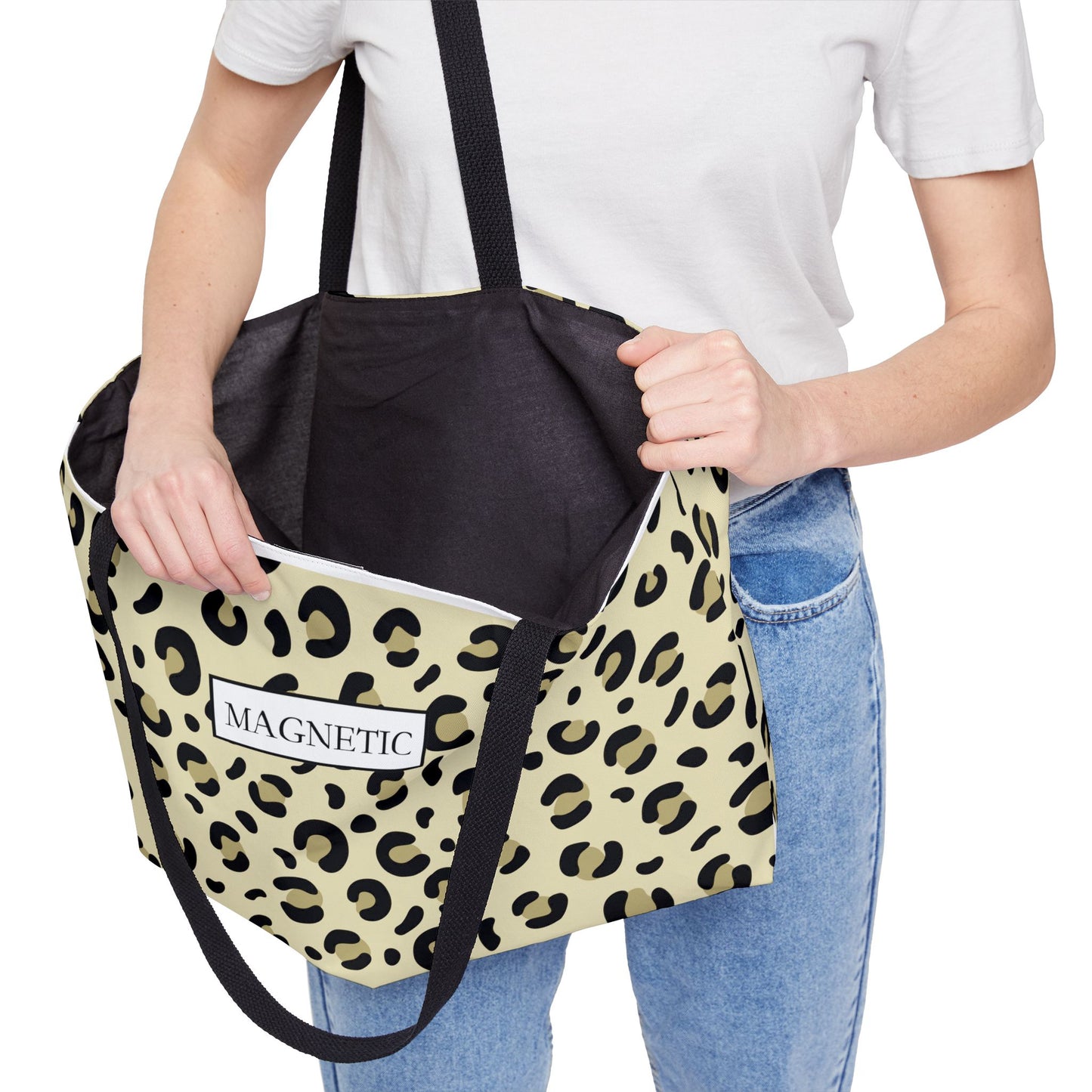 Leopard Print Weekender Tote Bag — 'MAGNETIC' Chic Travel Carryall