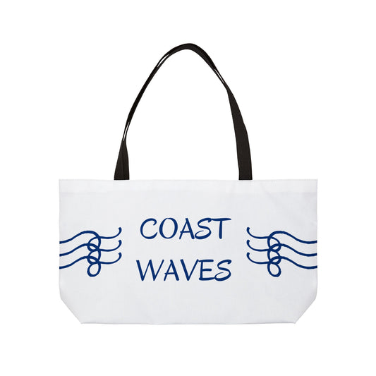 Coast Waves Weekender Tote Bag — Coastal Beach Canvas Travel Tote