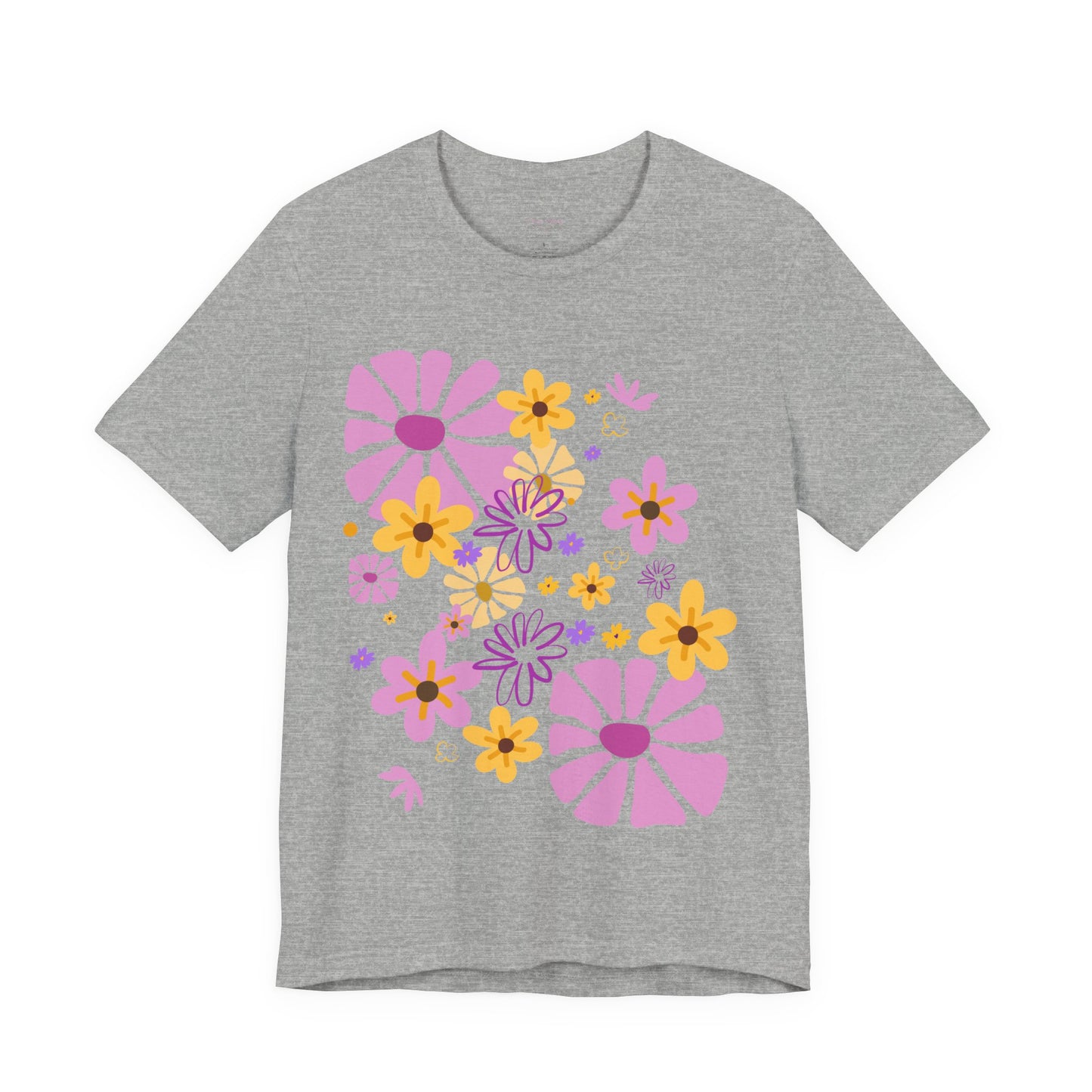 Comfortable T-shirt "Coeur Bloom" Flower Print