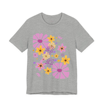 Comfortable T-shirt "Coeur Bloom" Flower Print