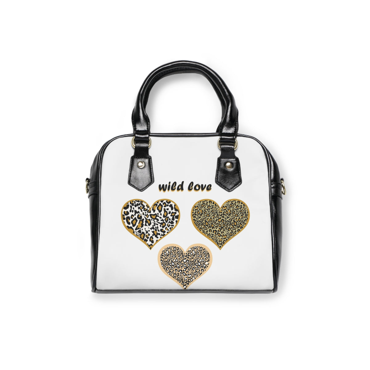 Wild Love Leopard Hearts Shoulder Handbag — Chic Animal Print Heart Purse