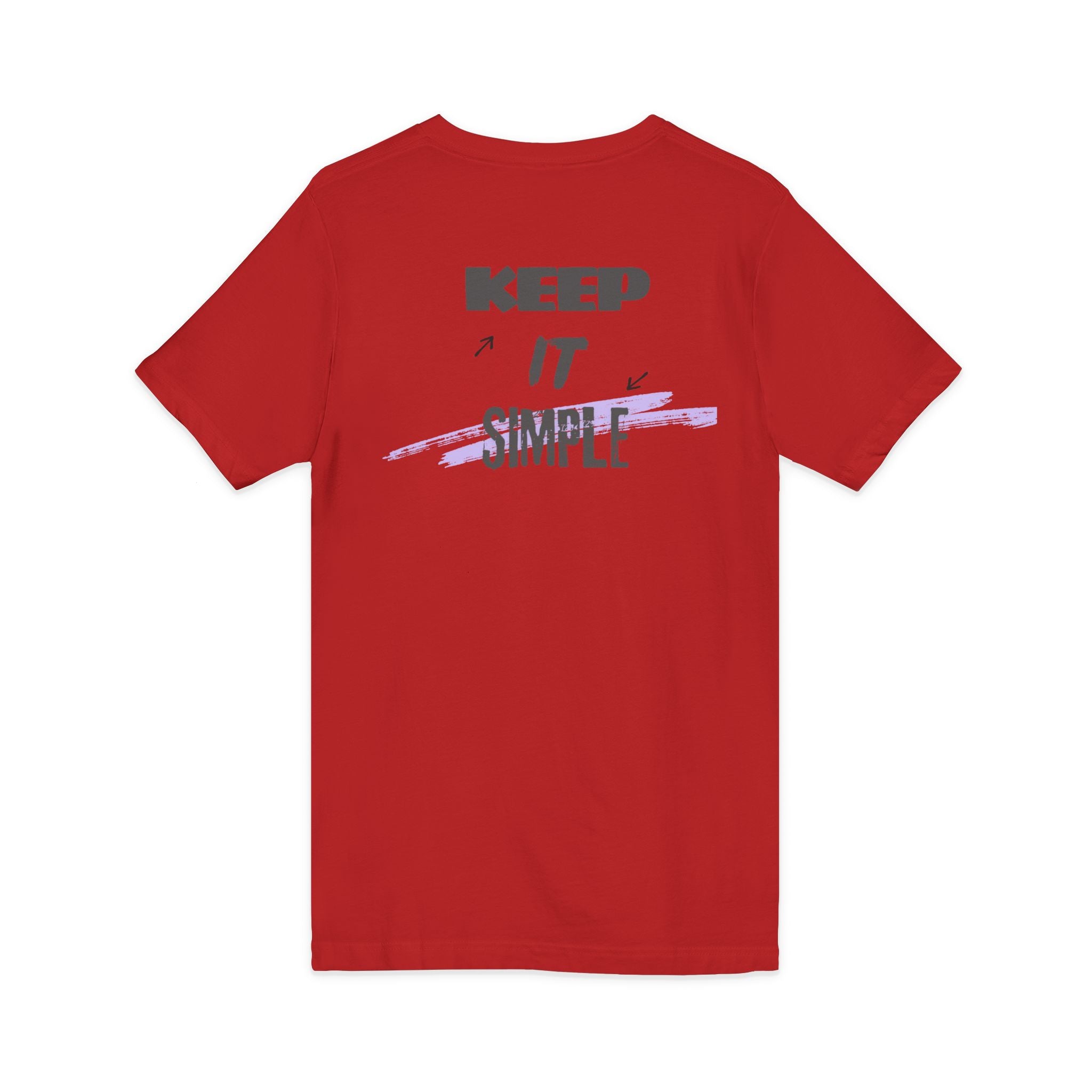Keep It Simple V-Neck Tee — Minimalist Motivational Graphic T-Shirt