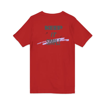 Keep It Simple V-Neck Tee — Minimalist Motivational Graphic T-Shirt