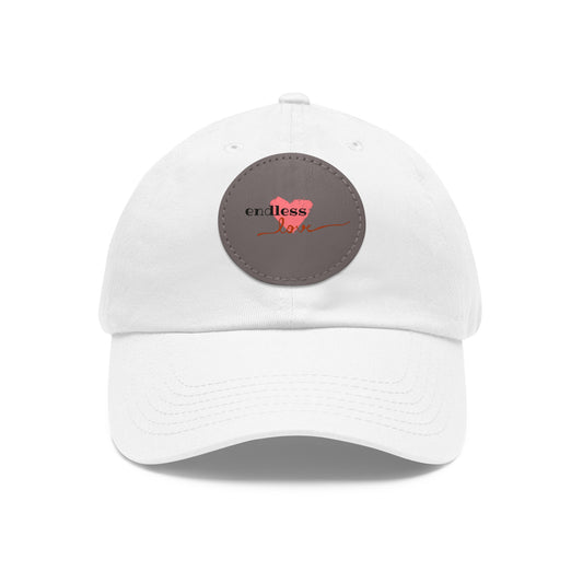 Leather Patch Dad Hat — Heartbeat 'endless' Design