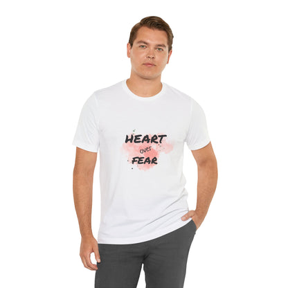 Heart Over Fear T‑Shirt — Inspirational Pink Watercolor Graphic Tee