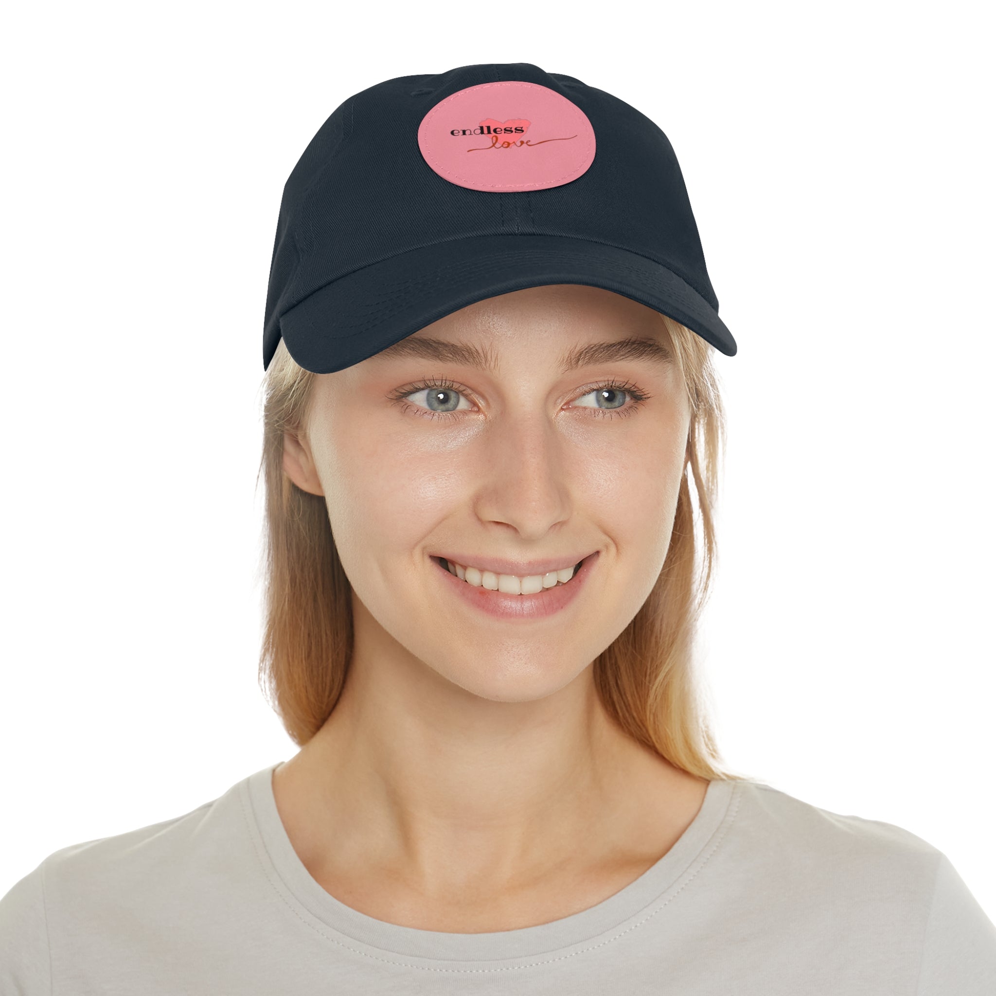 Leather Patch Dad Hat — Heartbeat 'endless' Design